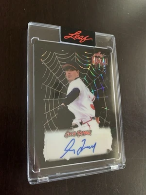 Hoja de metal 2025 Halloween Greg Maddux tela de araña lava automático/3 Braves Foto 1 de 3