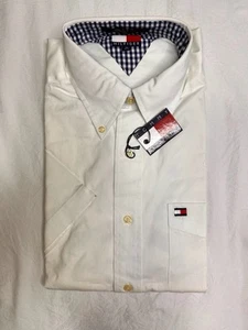 Tommy Hilfiger Men's White Button Up Shirt Short Sleeve Size Medium - Picture 1 of 1