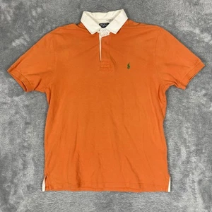 Ralph Lauren Polo Rugby Shirt Mens Large Orange Canoes and Kayaks NYC Vintage - Picture 1 of 10