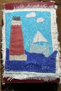 Vintage Hardback Book Cover Eclectic Junk Journal With Slow Stitch Cover - Picture 1 of 11