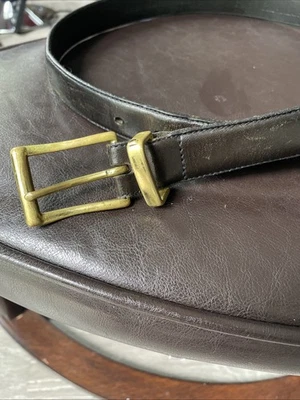 Cinturón de cuero marrón Polo Ralph Lauren curtido vegetal silla de montar italiana talla 34 Foto 1 de 4