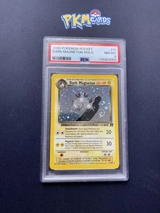 Pokemon TCG Dark Magneton Team Rocket 11/82 Swirl Holo Rare PSA 8 NM-MT. - Picture 1 of 3