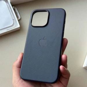Original Authentic Leather Case for Apple iPhone 14 Pro Max Midnight Black - Picture 1 of 7