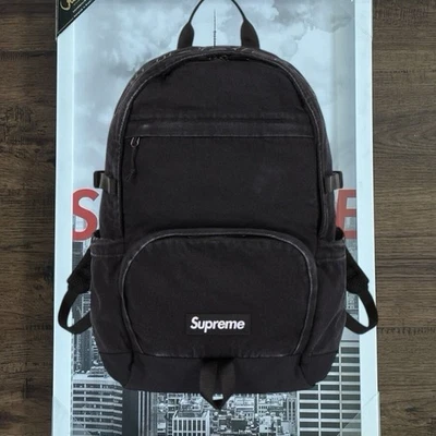 Supreme Denim Backpack Black (FW25) - Image 1 of 4