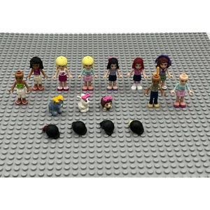 Lego Friends Minifigures Hair Animals Bundle Lot - Picture 1 of 4