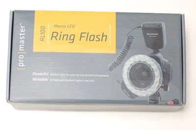 Nuevo Anillo LED Macro Flash Promaster RL100 Caja Abierta para Fotografía de Retrato Foto 1 de 3