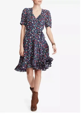 Vestido Betty Denim & Supply Ralph Lauren Estampado Floral Algodón Envolvente Talla Pequeña Nuevo con Etiquetas  Foto 1 de 4