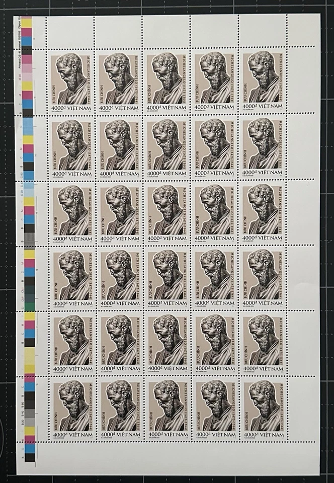 Vietnam 2025 550 Birth Michelangelo Stamp Art Artist Sculpture MNH Full Sheet - Image 1 of 1