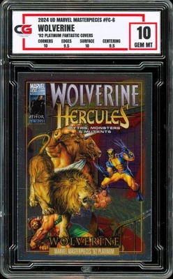 2024 Marvel Masterpieces Platinum 1992 Fantastic Covers FC6 Wolverine CG 10 GEM - Image 1 of 2