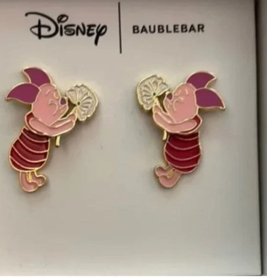 Brincos de esmalte Disney Baublebar leitão dente-de-leão novos na caixa - Imagem 1 de 1