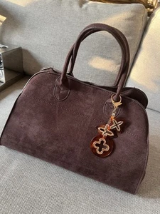 RETRO XL Shopper Handtasche Tasche BAG braun Velours Wildleder Optik 40 cm - Bild 1 von 8