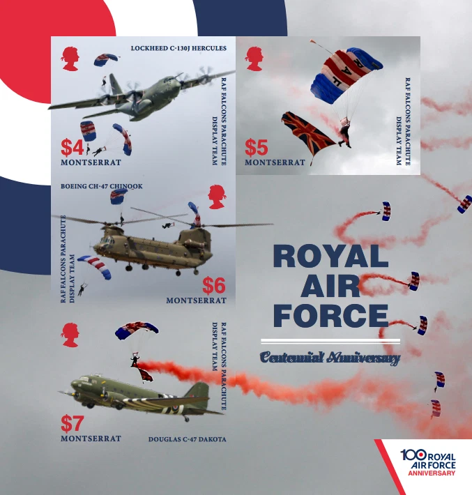 Montserrat 2018 - Royal Air Force - Sheet of 4 IMPERF Stamps - Scott #1406 - MNH - Image 1 of 1