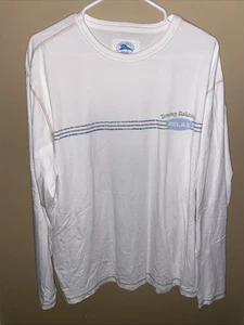 Tommy Bahama T-Shirt Mens XL Logo Relax Island Pima Long Graphic Tee White - Picture 1 of 8