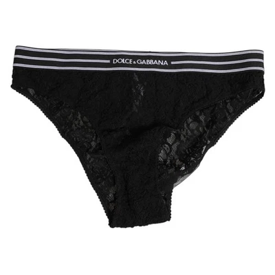 DOLCE & GABBANA Ropa Interior Negro Encaje Nylon Cintura Alta Panty IT4 / L RRP 160usd Foto 1 de 4