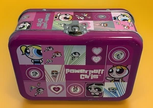 Lila Powerpuff Girls Miniatur Metall Aufbewahrungsbox Mini Dose 2000 Vintage - Bild 1 von 12