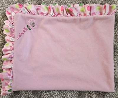 Manta Carters Just One Year Rosa Adorable Bebé Lunares Borde Satinado Verde Foto 1 de 4