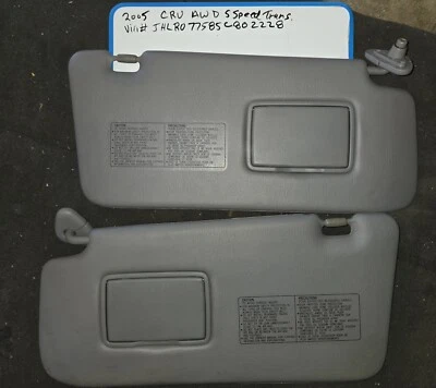 2005 Honda CR-V OEM Ambos os Lados Passageiro e Motorista Rt&Lt Sides Sun Visors Cinza  - Imagem 1 de 4