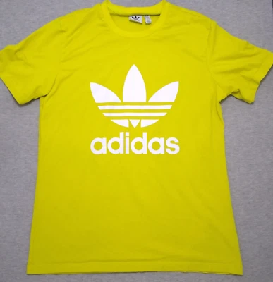 Adidas Graphic T-Shirt Men Large Yellow/Green Cotton Short Sleeve Large Logo - Image 1 of 4