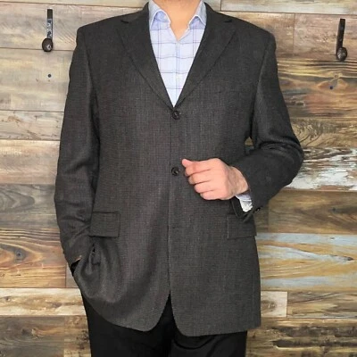 Blazer Chaqueta Deportiva Hugo Boss Saks Fifth Ave EE. UU. Lana Multicolor Geométrica 46L Foto 1 de 4