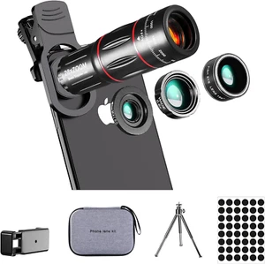Phone Camera Lens Kit Upgraded Version Telephoto 28X Wide Angle 0.6X Macro 20X F - Zdjęcie 1 z 12