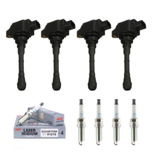 New Set of 4 Ignition Coil & NGK Spark Plug for 12-17 Nissan Juke 1.6L L4 Turbo - Picture 1 of 11