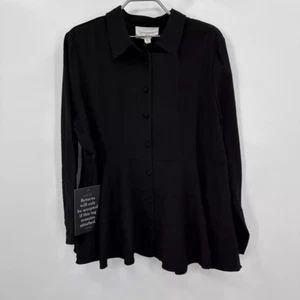 Pomander Place by Tuckernuck Black Ashlen Blouse sz XXL Women's Button Front NWT - Picture 1 of 4