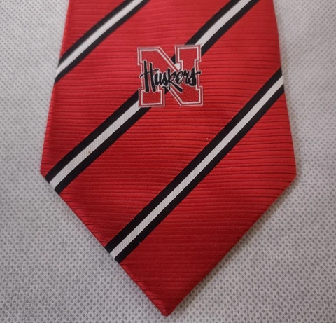 Nebraska Cornhuskers Striped Tie Red Black White N Logo Cover