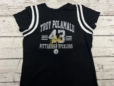 Troy Polamalu #43 Pittsburgh Steelers NFL Team Apparel Women's Black T-Shirt XL - Image 1 of 4