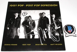 IGGY POP & JOSH HOMME SIGNED POST DEPRESSION VINYL RECORD ALBUM BECKETT BAS COA - Picture 1 of 5