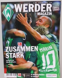 Werder Bremen gegen SC Freiburg Programm Bundesliga Magazin Poster 16.10.2010 - Bild 1 von 3