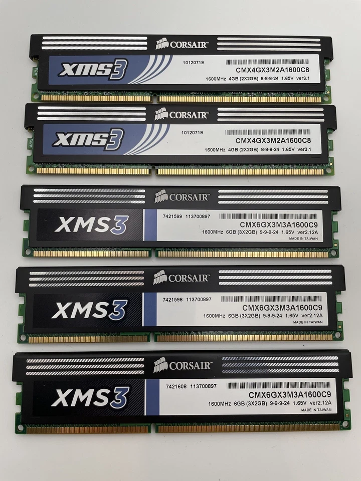 Corsair XMS3 6GB Kit (3x2GB) DDR3 Memory (3) & 2 XMS3 4GB Kit (2x2GB) DDR3 Memor - Image 1 of 4