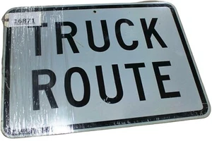 Authentic TRUCK ROUTE Road Sign Real Street Vintage Retired Highway 24"x18" - Picture 1 of 7