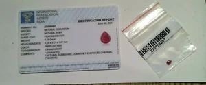 SUPERBE  RUBIS  NATUREL   DE  0,18 CARATS  AVEC  CERTIFICAT  OFFICIEL   IGI   - Imagen 1 de 4