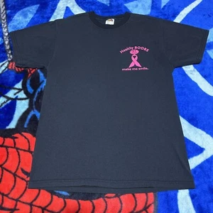 Breast Cancer Awareness T-Shirt "Healthy Boobs Make Me Smile" schwarz Größe Medium - Bild 1 von 6