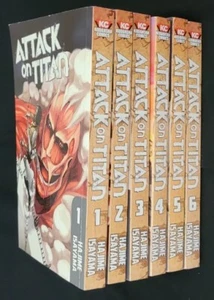  Attack on Titan Volumes 1-6 Manga Lot ,  Free Shipping  - Picture 1 of 9