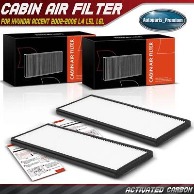 2x Filtro de aire cabina delantera para Hyundai Accent 2002 2003 2004-2006 L4 1,5 L 1,6 L  Foto 1 de 4