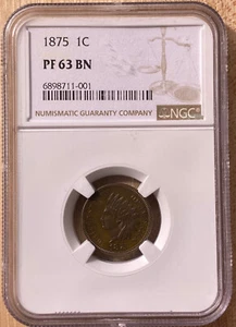 1875 OneCent NGC PR63BN Beautiful Surface Only 700 Minted Price for Quick Sale - Picture 1 of 4