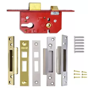 PREMIUM FORTRESS Euro Cylinder SASH/DEAD BOLT Door Lock Case Brass/Satin/Chrome - Picture 1 of 3