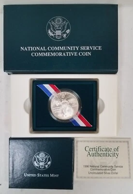 CS0196SCSBFO U.S. COMEM $1 YEAR 1996-S COMUNITY SERVICE MINT STATE SET FRESH OGP - Image 1 of 4