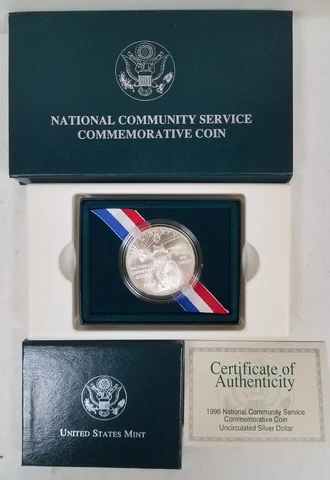 CS0196SCSBFO U.S. COMEM $1 YEAR 1996-S COMUNITY SERVICE MINT STATE SET FRESH OGP Cover
