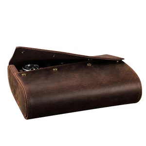 6 Slots Watch Roll Storage Box Genuine Leather Jewelry Display Travel Case NEW - Picture 1 of 12