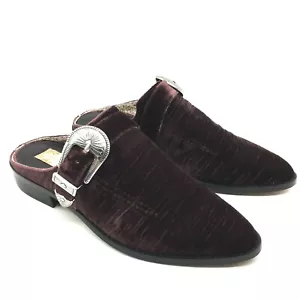 Fascia di zingari donna vino Greta western fibbia velluto mules taglia 7 - Foto 1 di 12