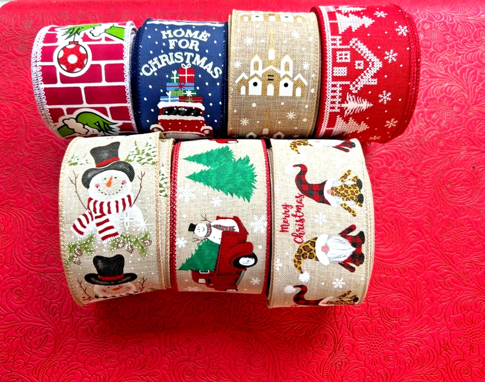 Wired Multi-Styled Christmas l Ribbon 10 Yard 2.5”. Wide - Image 1 of 1
