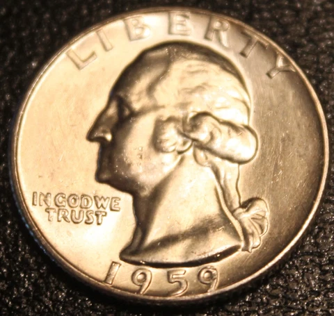 1959-P  WASHINGTON  QUARTER  90%  SILVER  CHOICE+  BRILLIANT UNCIRCULATED  NICE Cover