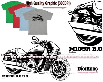 Suzuki M109R M 109 R Biker Motorcycle Outline Digirods Cartoon T Shirt 4 Colors - Imagem 1 de 4