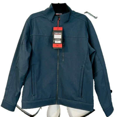 KIRKLAND MEN PERFORMANCE SOFTSHELL WATER RESISTANT STRETCHJACKET(BLUE HTR XL)NWT - Image 1 of 3