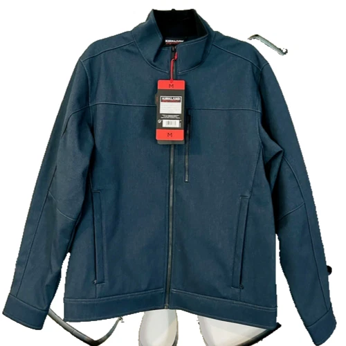 KIRKLAND MEN PERFORMANCE SOFTSHELL WATER RESISTANT STRETCHJACKET(BLUE HTR XL)NWT - Image 1 of 3