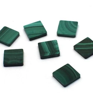 Calibrated Malachite Square Both Side Flat Back 12x12mm To 20x20mm Gemstone - Imagen 1 de 4