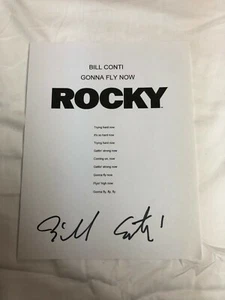 BILL CONTI ROCKY MOVIE SIGNED AUTOGRAPHED GONNA FLY NOW LYRIC SHEET VERY RARE - Picture 1 of 3
