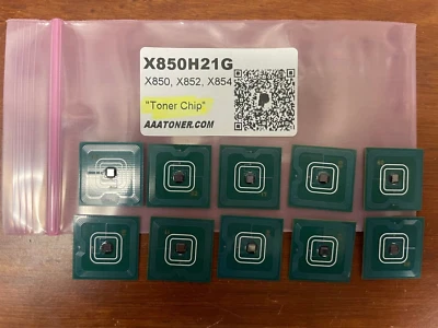 10 x Toner Chip " X850H21G " for Lexmark X850, X852, X854 Printer Refill - Image 1 of 2